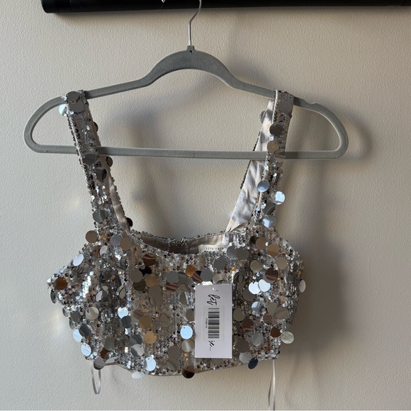 12 Tribe Sadie Silver Disco Top - Picture 5 of 7
